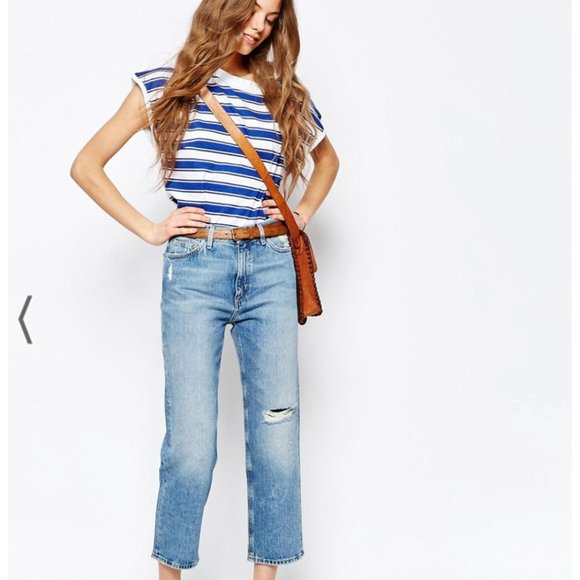 M.i.h JEANS JEANNE HIGH-RISE CROPPED DISTRESSED JEANS - Picture 2 of 11